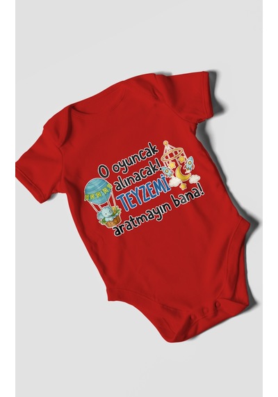Morivokids Teyzeye Özel Kısa Kollu Bebek Body %100 Pamuk Zbn312-kk Kırmızı