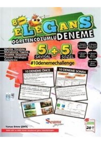 8. Sınıf Elegans Öğreten Çözümlü 10'lu Deneme / Yunus Emre Çekiç