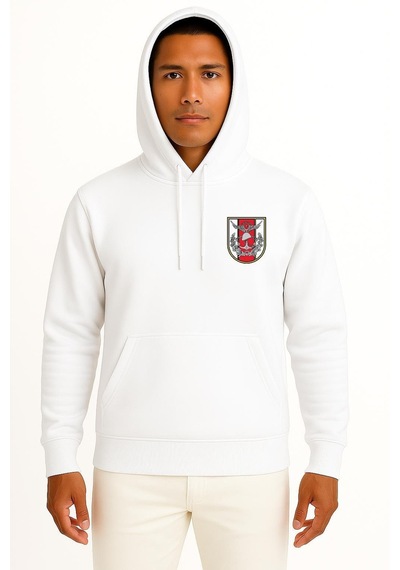 Bahriyeli Collection Kapüşonlu Türk Silahlı Kuvvetleri Cep Tasarımlı Unisex Sweatshirt Beyaz