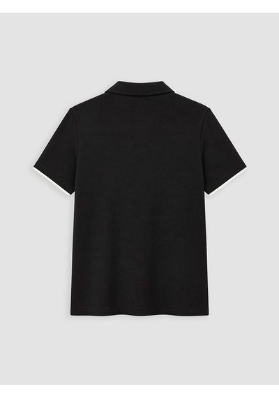 Lcw Comfort Siyah Polo Yaka Soft Touch Kadın Tişört