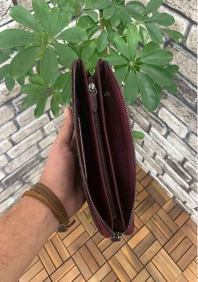 Guard El Örgüsü Küçük Boy Bordo Hakiki Deri Kadın Çantası P2271 Bordo
