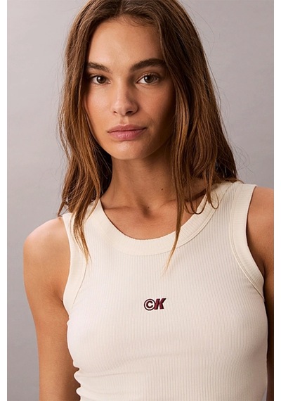 Calvin Klein Jeans Kadın Modal Fitilli Beyaz Bluz Lv044c900g-pba Beyaz