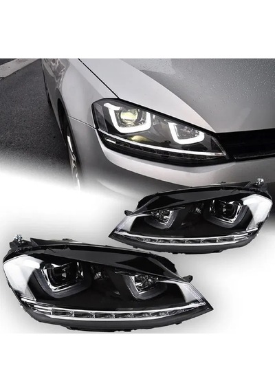Vw Golf 7 Mk7 2013-2016 Çift U Ledli R Ön Far