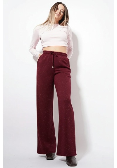 Unika Boutique Cerli Taş İşlemeli Eşofman Bordo