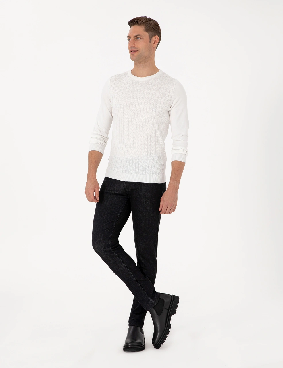 Pierre Cardin Erkek Ekru Kazak /triko 50315717-vr019 Ekru