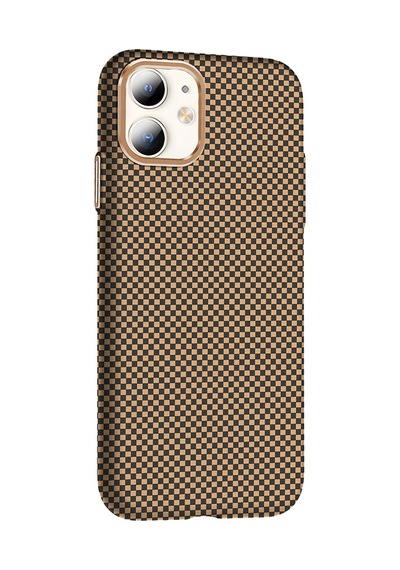 Apple iPhone Uyumlu 11 Kılıf M-safe Şarj Özellikli Karbon Fiber Görünümlü Gros Kılıf Desert Titanyum
