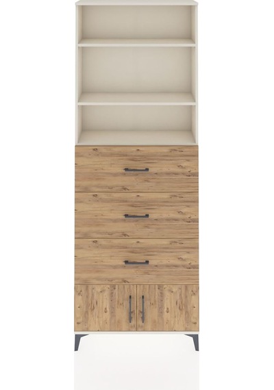Arges Dolap 3 Raflı 3 Çekmeceli 2 Kapaklı 88x30x243 Aytaşı-çam Aytaşı