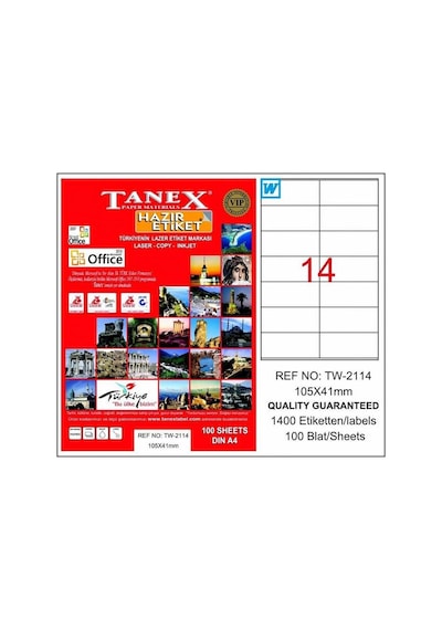Tanex Laser Etiket 105X41 Tw-2114