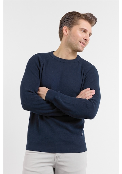 İmza Lacivert Bisiklet Yaka Uzun Kol Cepsiz Standart Fit Kazak Pamuk Triko 1012260150 2XL