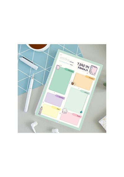 50 Sayfa Tarihsiz Haftalık Planlayıcı Set, Gençler Ve Yetişkinler İçin Açık Gri