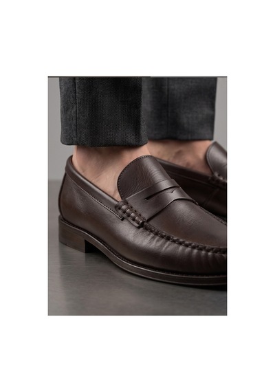 Crc Ayakkabı %100 Hakiki Deri Rugan Erkek Loafer - El İşçiliği Premium Klasik Ayakkabı - Burgundy Patent Kahverengi