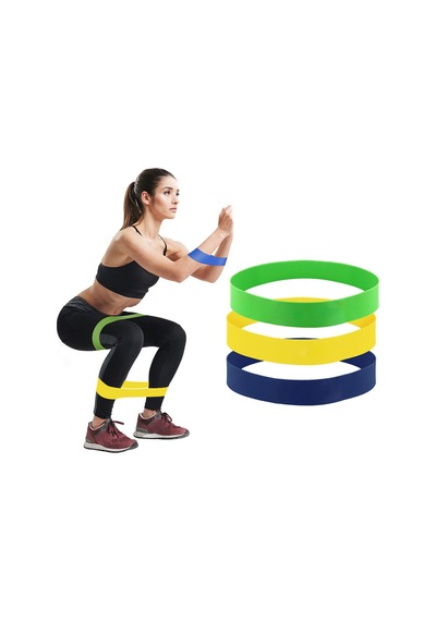 Pilates. Yoga. Fitness ve Squat 3'lü Direnç Çalışma Lastiği Seti