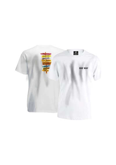 One Way Travel Unisex T-shirt - Beyaz
