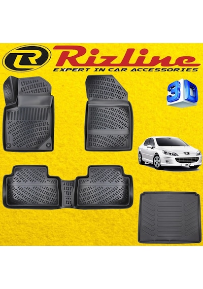 Peugeot 407 3D Paspas + Bagaj Havuzu 2005-2010 Arası Set Rizline N11.12593