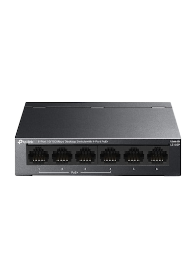 Tp-lınk Ls106p, Green Tech, 6 Port, Meggabit, 4 Port Poe+ 65w, Metal Kasa, Yönetilemez, Masaüstü Switch