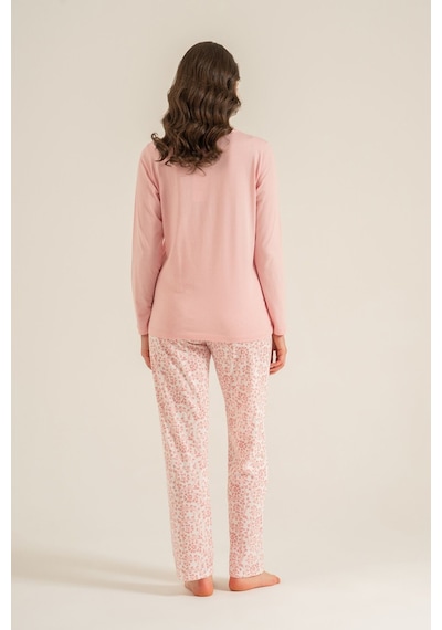 Pierre Cardin Most Wonderful Time Of The Year Kadın Pembe Uzun Kol Pijama Takım Pc9269-s-v2 Pc9269-s-v2