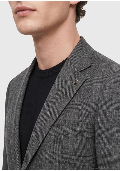 Ramsey Siyah Regular Fit İpek Karışımlı Ceket