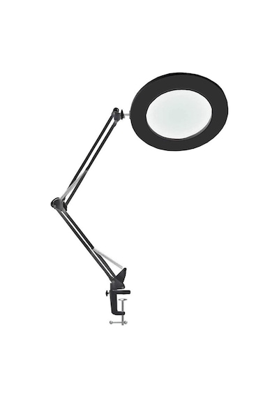 Masa Üstü Büyüteç Ayarlanabilir Işıklı Tamir Hobi Güzellik Merkezi 160mm 5x Siyah - Al2451