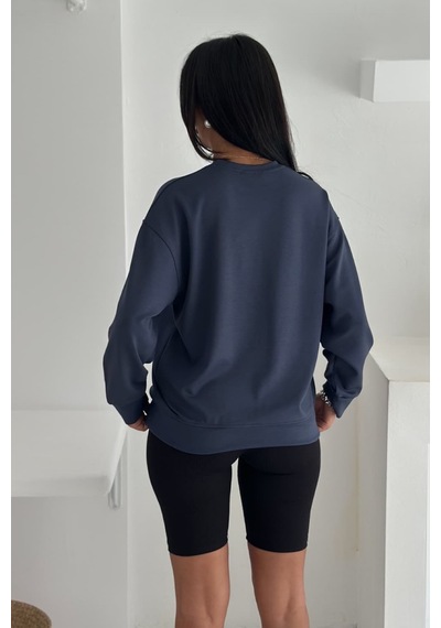 Femelle Füme Modal Kumaş Basic Sweatshirt