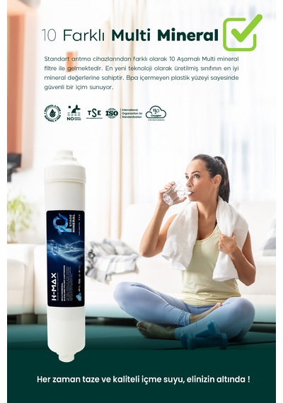 12 L Çelik Tank 15 Aşama Multi Mineral Su Arıtma Cihazı Hmaxb4512