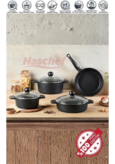 Kristal Döküm 7 Parça Set Siyah