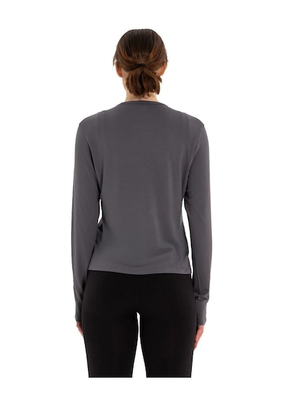 Inguz Uzun Kollu Basic Modal Yoga T-shirt Gri
