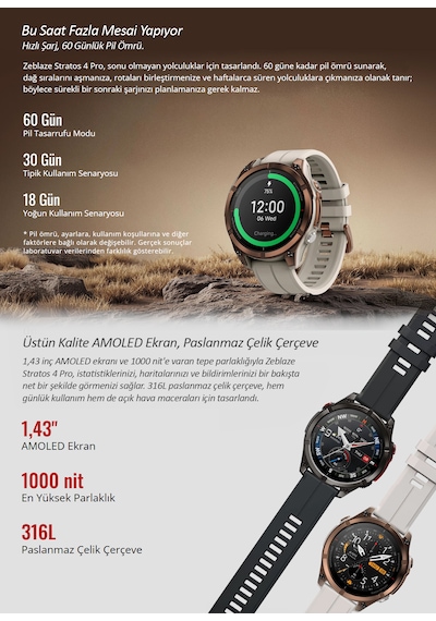 Zeblaze Btalk Pro Akıllı Saat (Distribütör Garantili) Metalik