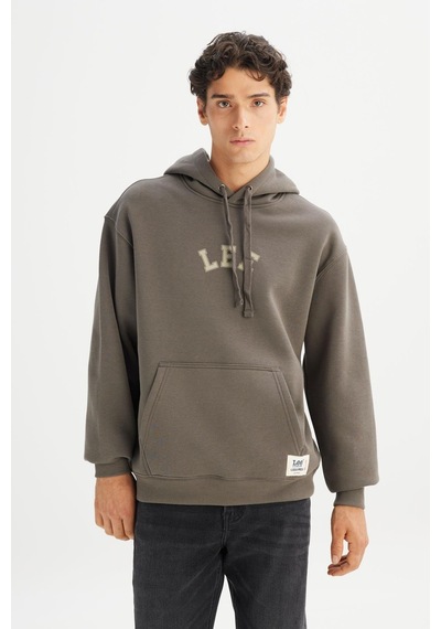 Lee Erkek Mid Logo Hoodie Erkek Sweatshirt L2520157801 Haki