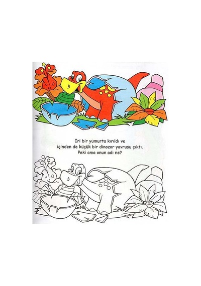 Eğlendiren Boyama - Dinozorlar- Parıltı Yayınları