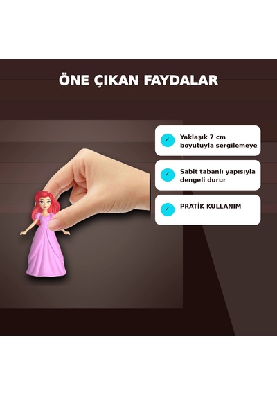 Disney Prenses Koleksiyonluk Minyatür Heykelcik 7 Cm Boyunda Tekli Figür Oyuncağı Çok Renkli