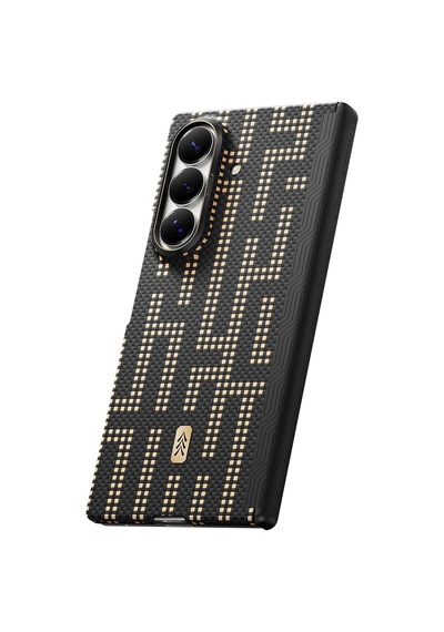 Galaxy Z Fold 8 Ultra Uyumlu Kılıf M-safe Özellikli Raptic Aramid Skinpro Serisi Karbon Kapak Siyah