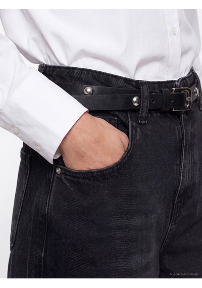 Lcw Jeans Siyah Beli Kemerli Wideleg Kadın Jean Pantolon