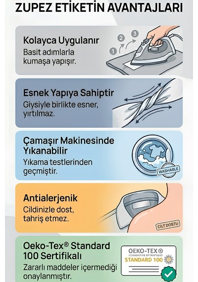 Eşya Karışmasını Önleyen Yıkanabilir Kıyafet İsimliği - Huzurevi, Askeriye Ve Yurt Uyumlu 100 Adet - 866424187 Diğer