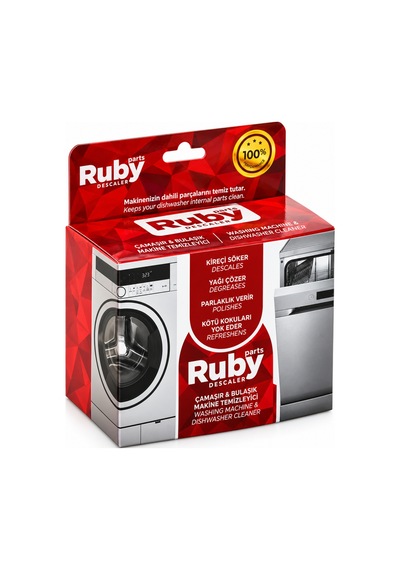 Ruby Parts Çamaşır Ve Bulaşık Makinesi Temizleyici Kireç Ve Yağ Çözücü Beyaz