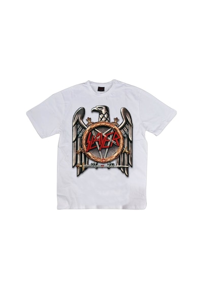 Slayer Baskılı Unisex %100 Pamuk Beyaz T-shirt Beyaz
