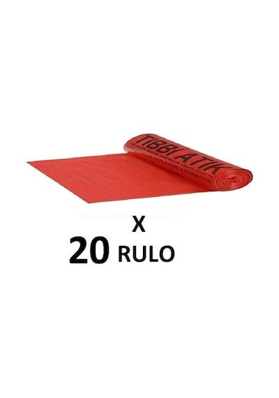 Florex 575 Gram Tıbbı Atık Baskılı Orta Boy ( 55X60 Cm ) Çöp Poşeti 20 Rulo 25*20=500 Adet