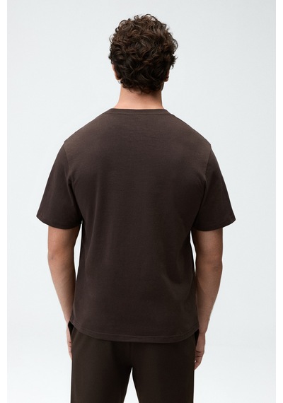 Grimelange Pasco Erkek Cepli Kısa Kollu Kahverengi T-shirt