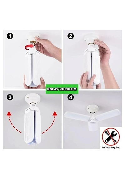 Ultra Güçlü 3 Kollu Led Ampul 45w 5000 Lümen Beyaz Işık Aydınlatma Lambası