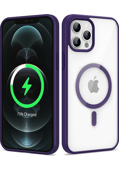 Zeyline Apple Uyumlu iPhone 12 Pro Max Magsafe Wireless Şarj Özellikli Silikon Zore Ege Kapak-derin Mor