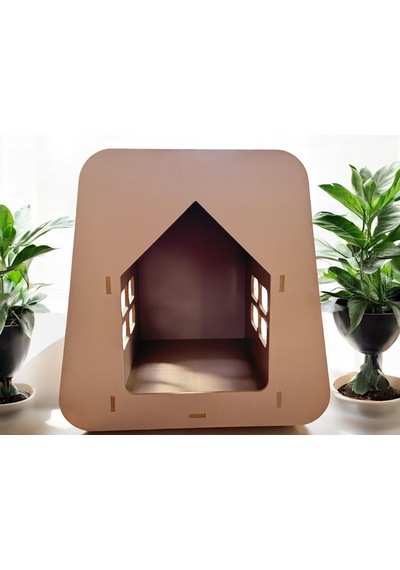 Caramel Kedi Köpek Evi Yıkanabilir Kumaş Minderli 30 x 50 CM