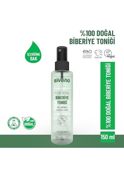 Siveno%100 Doğal Biberiye Suyu Saç Dökülmesi Karşıtı Ve Hızlı Saç Uzatma Etkili Saç Toniği 150 Ml
