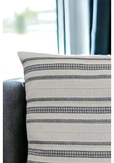 Asdiva Buldan Dokuma Bohem Tasarım%100 Pamuklu 45x45cm Kırlent Kılıfı Krem Bej-siyah Diğer