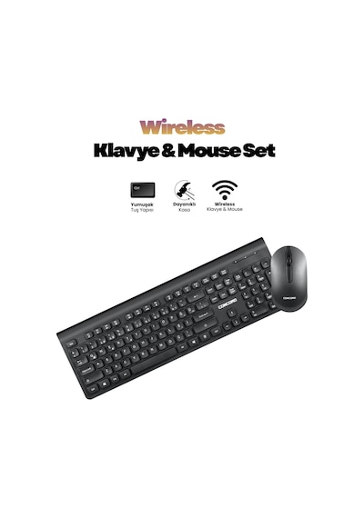 Kablosuz Multimedya Türkçe Q Klavye Mouse Seti Diğer