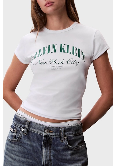 Calvin Klein Bayan T Shirt Lv047f815g Yaf Beyaz