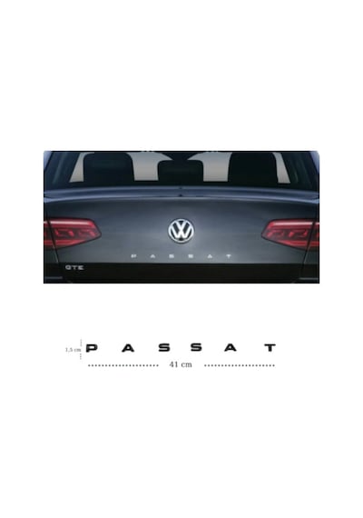 Volkswagen Passat Krom & Siyah Bagaj Yazısı 45Cmx1.7Cm