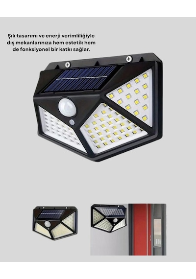 Northcity Solar Bahçe Lambası 100 Led Hareket Sensörlü Güneş Enerjili Aydınlatma