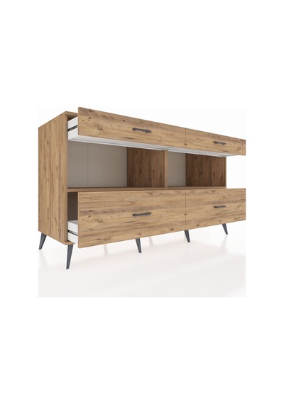 Kronos Konsol 2 Raflı 4 Çekmeceli 176x59x99 Çam-çam Çam-çam