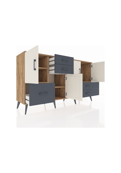 Kronos Konsol 4 Raflı 5 Çekmeceli 4 Kapaklı 176x59x99 Çam-aytaşı/ Çam-aytaşı/antrasit Kronos Konsol 4 Raflı 5 Çekmeceli 4 Kapaklı 176x59x99 Çam-aytaşı/ Çam-aytaşı/antrasit