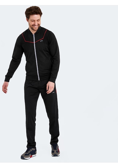Slazenger ROOSEVELT IN Erkek Cepli Fermuarlı Siyah Eşofman Takımı