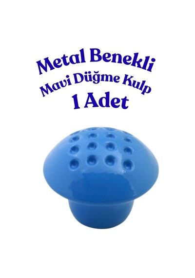 Klc Metal Benekli Yuvarlak Mavi Düğme Kulp - Çocuk Odası, Mutfak Ve Dolap İçin Modern Çekmece Kulbu Benekli Mavi Benekli Mavi